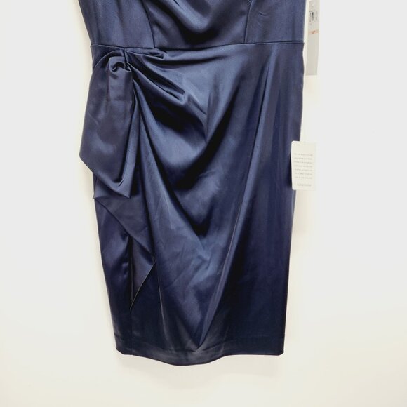 Maggy London Navy Blue Bridesmaid / Formal Dress Sleeveless Size 12 satin New - Picture 7 of 13